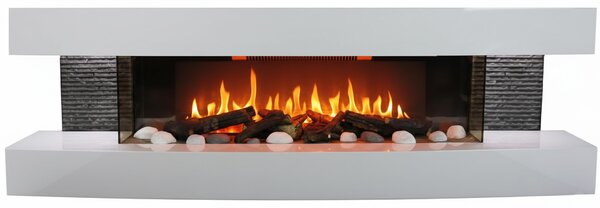 CHEMIN'ARTE - Elektrický nástěnný krb Lounge 3XL 150 cm LED efekt plamene, programovatelné topení, dálkové ovládání
