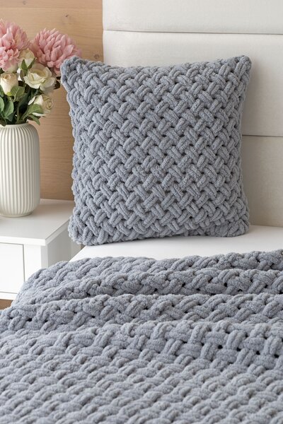 Povlak Knittingly středně šedý Mikropolyester 40/40
