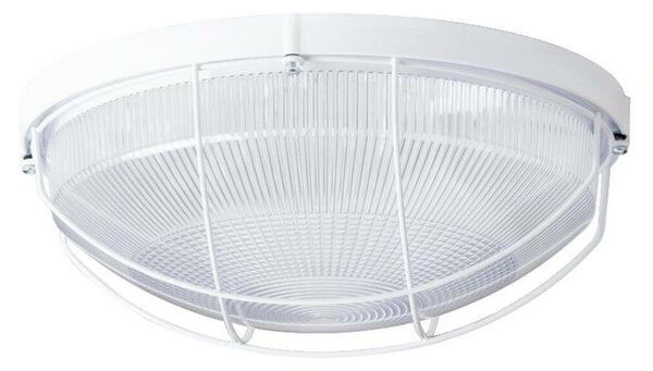OSMONT ELE50039 ELEKTRA 5 stropní/nástěnné průmyslové plastové svítidlo bílá / čirá IP65 2x25W E27