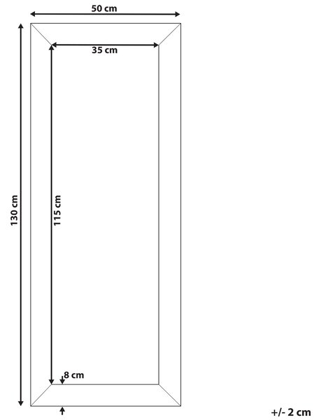 Zrcadlo DERVAL 50 cm 130 cm Stříbrná