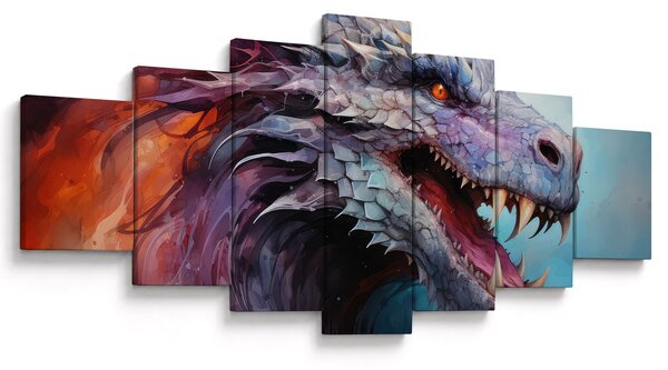 Obraz - Ilustrace draka (210x100 cm)