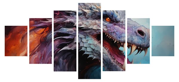 Obraz - Ilustrace draka (210x100 cm)