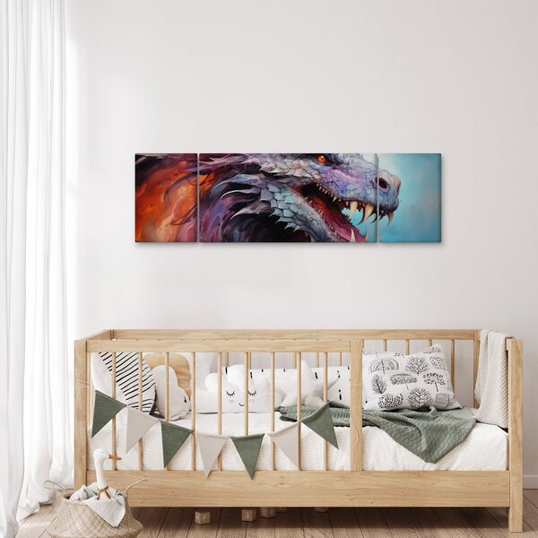 Obraz - Ilustrace draka (170x50 cm)