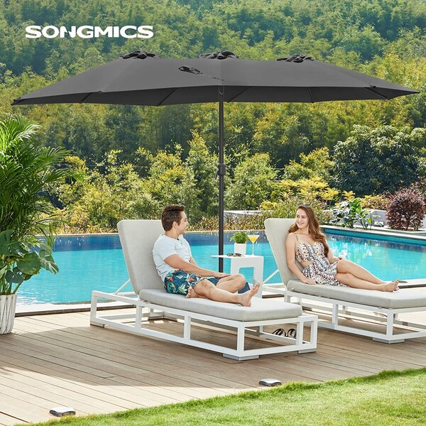 SONGMICS Zahradní slunečník Lyre šedý