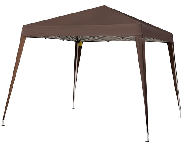 Outsunny 3x3m Zahradní Altán Skládací Stan Pop-up Ocelový Voděodolný Polyester Anti-UV s Hnědým Nosičem | Aosom