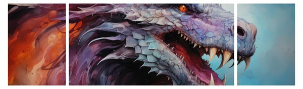 Obraz - Ilustrace draka (170x50 cm)