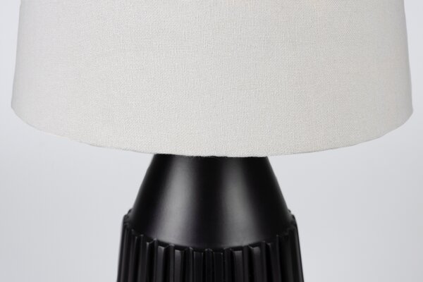 -25 % Dny MOMENTI– White Label Bílá stolní lampa AYSA s černou podstavou