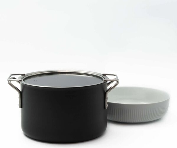 Eva Solo poklice 24 cm plochá skleněná nerezová – univerzální poklice pro hrnce a pánve Eva Solo