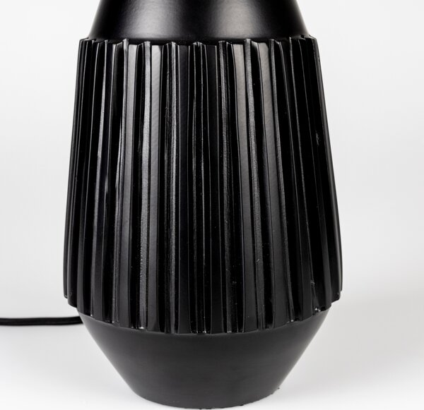 -25 % Dny MOMENTI– White Label Bílá stolní lampa AYSA s černou podstavou
