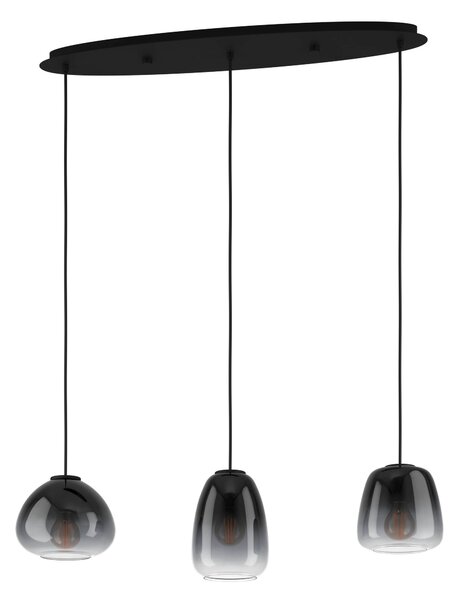 EGLO Moderní závěsné osvětlení nad jídelní stůl AGUILARES, 3xE27, 40W, černé 900195