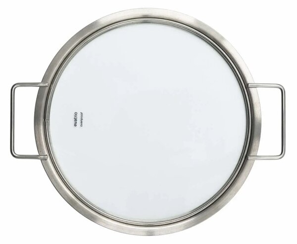 Eva Solo poklice 24 cm plochá skleněná nerezová – univerzální poklice pro hrnce a pánve Eva Solo