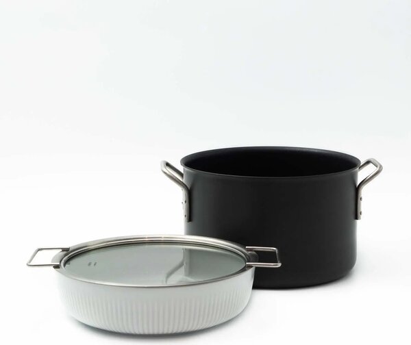 Eva Solo poklice 24 cm plochá skleněná nerezová – univerzální poklice pro hrnce a pánve Eva Solo