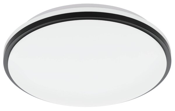 EGLO Stropní LED koupelnové osvětlení PINETTO, 15,6W, denní bílá, 34cm, kulaté, černé 900366