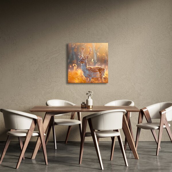 Obraz - Jelen v poli (30x30 cm)