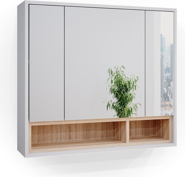 Koupelnová zrcadlová skříňka Vicco Beatrice Bílá 80 x 72 cm, Model 34836