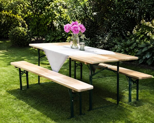 Pivní set LUX 220x50cm – masiv smrk - stůl + lavice