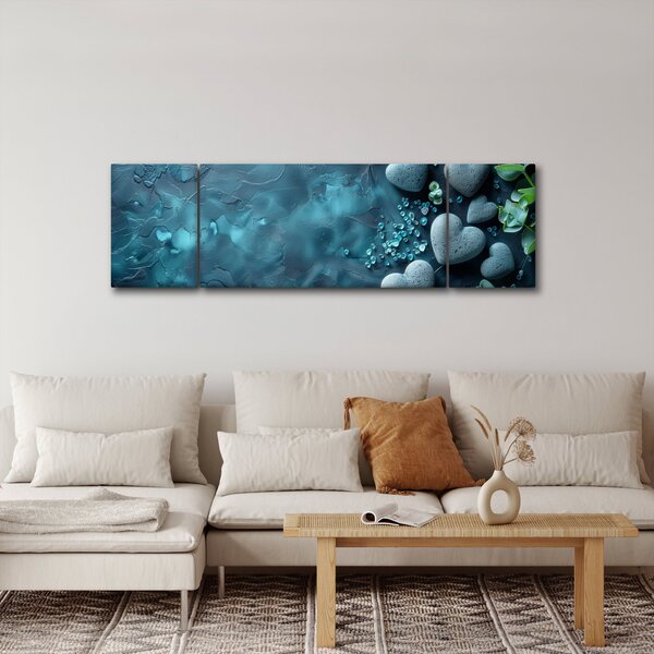 Obraz - Kameny tvaru srdce (170x50 cm)