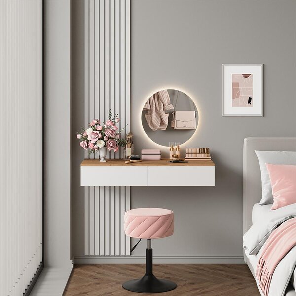 Toaletní stolek Vicco Melina Bílá/dub 100 cm se 2 zásuvkami, Model 57979