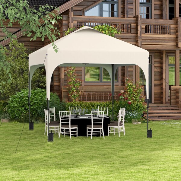 Zahradní altán Outsunny 2,5 x 2,5 m skládací pop-up střecha s nastavitelnou výškou 4 úrovně UV50+ Oxfordská látka, ocelový rám, taška na přenášení sou