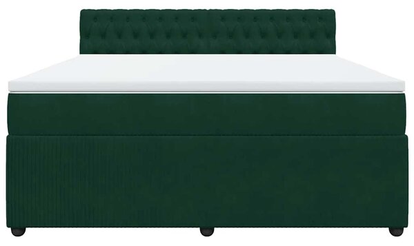 Box spring postel s matrací tmavě zelená 180x200 cm samet 3290115