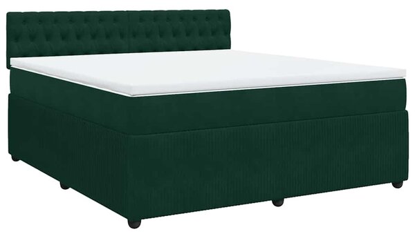 Box spring postel s matrací tmavě zelená 180x200 cm samet 3290115