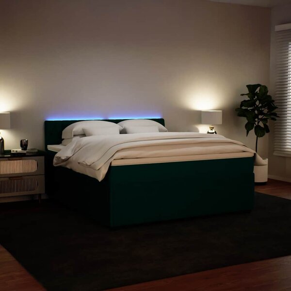Box spring postel s matrací tmavě zelená 180x200 cm samet 3290115
