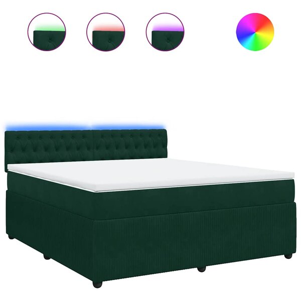 Box spring postel s matrací tmavě zelená 180x200 cm samet 3290115