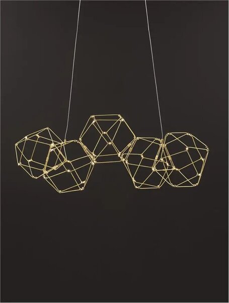LED lustr Nebula 84 zlatá