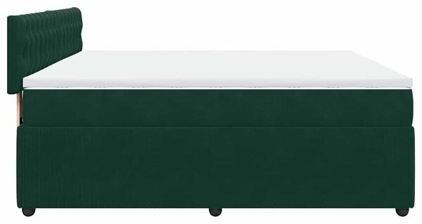 Box spring postel s matrací tmavě zelená 180x200 cm samet 3290115