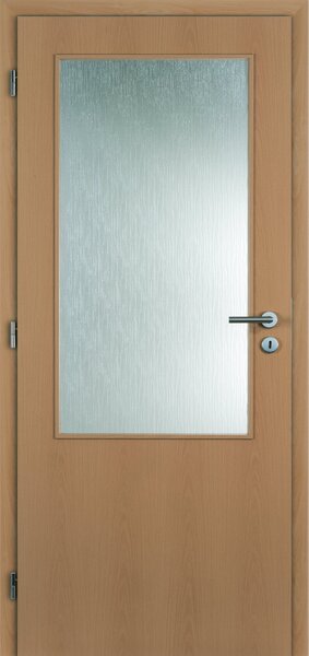 Interiérové dveře Doornite 2/3 sklo - fólie buk, sklo kůra čirá, levé "90", zámek pro BB, voština