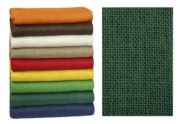 BELLATEX Dekorační jutová plachetka Zelená 1, 3 m x 3 m