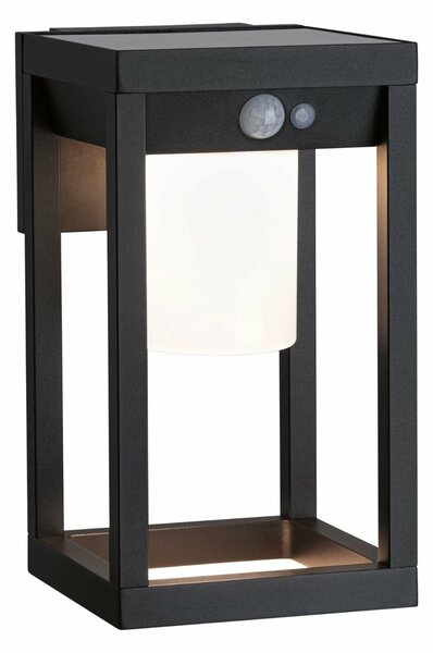 PAULMANN Solární LED venkovní nástěnné svítidlo solární Marisol pohybové čidlo IP44 3000K černá