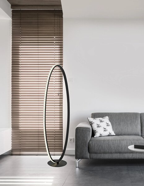 LED stojící lampa Nager – Černá
