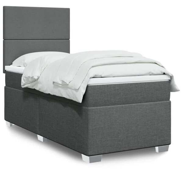 Box spring postel s matrací tmavě šedá 80 x 200 cm textil 3290309