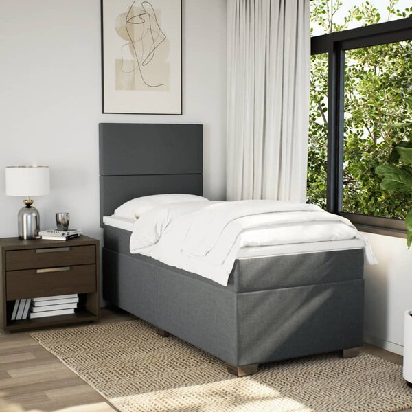 Box spring postel s matrací tmavě šedá 80 x 200 cm textil 3290309