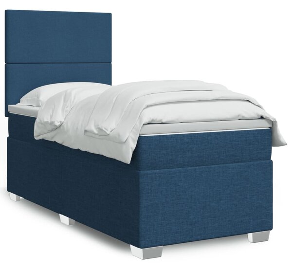 Box spring postel s matrací modrá 80x200 cm textil 3290314