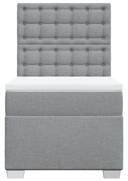 Box spring postel s matrací světle šedá 80 x 200 cm textil 3290329