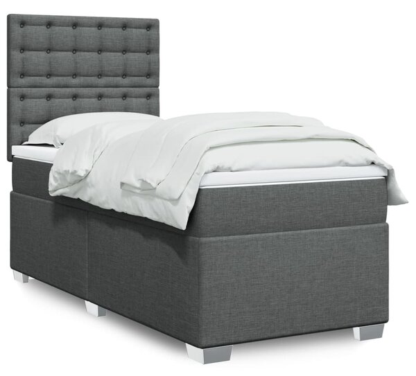 Box spring postel s matrací tmavě šedá 80 x 200 cm textil 3290330