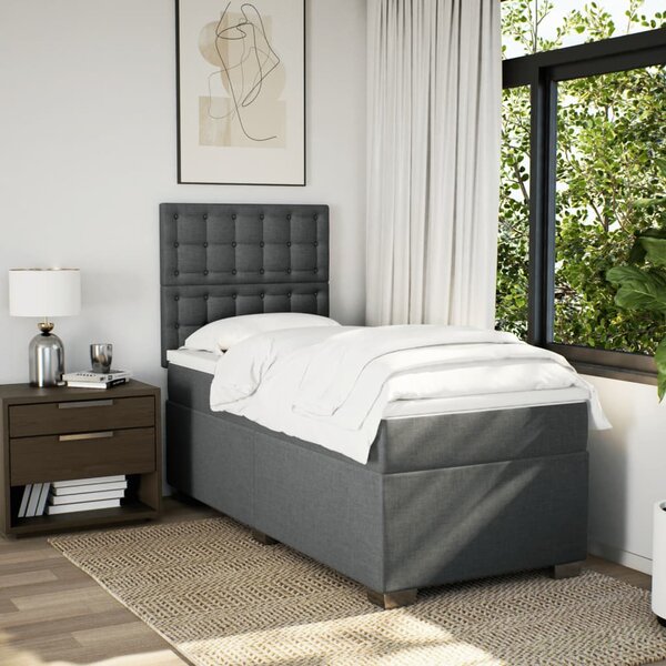 Box spring postel s matrací tmavě šedá 80 x 200 cm textil 3290330