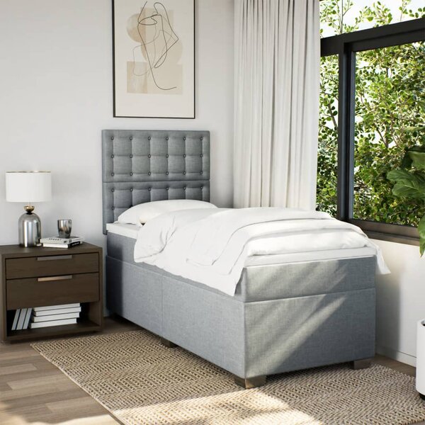 Box spring postel s matrací světle šedá 80 x 200 cm textil 3290329