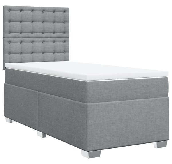 Box spring postel s matrací světle šedá 80 x 200 cm textil 3290329