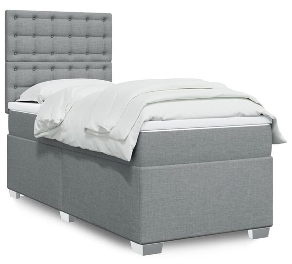 Box spring postel s matrací světle šedá 80 x 200 cm textil 3290329