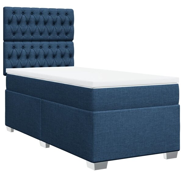 Box spring postel s matrací modrá 80x200 cm textil 3290328