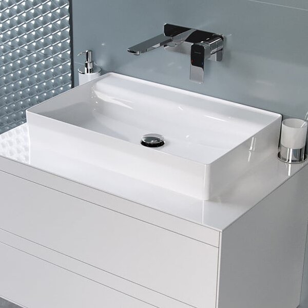 Excellent Rima 2.0 umyvadlo 60x40 cm obdélníkový na pult bílá lesk CEEX.4902.600.WH