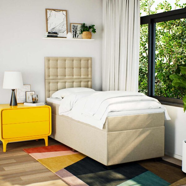 Box spring postel s matrací krémová 80 x 200 cm textil 3290334