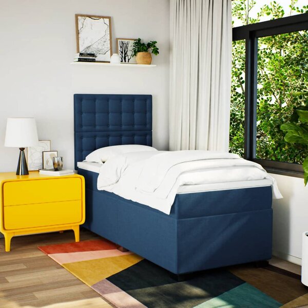Box spring postel s matrací modrá 80x200 cm textil 3290335