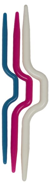 BELLATEX Jehlice pomocné pletací Modrá 11 cm délka - prohnuté