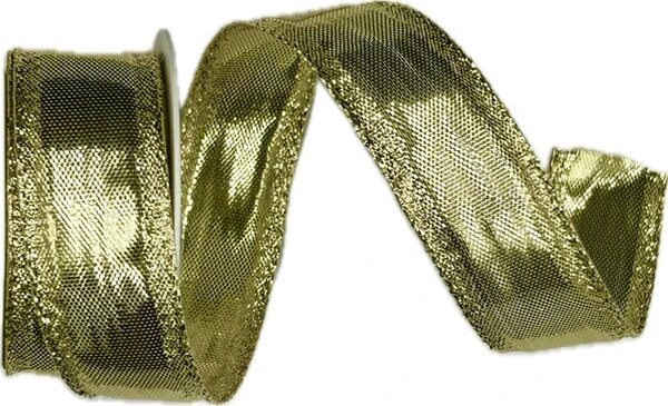 Stuha zlatá lurexová BIRMINGHAM GOLD lesklá 25mm x 2m (14,-Kč/m)