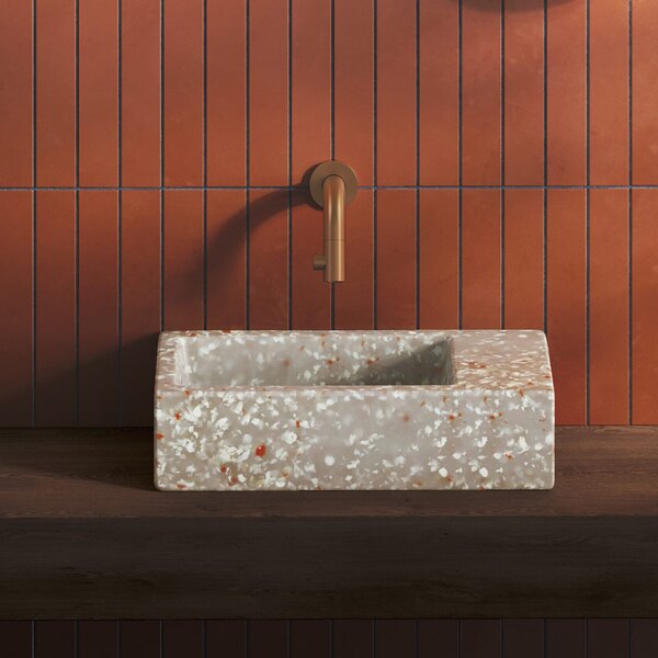 Clou Flush umyvadlo 36x18 cm obdélníkový klasický-na pult hnědá/béžová matný CL/03.81031