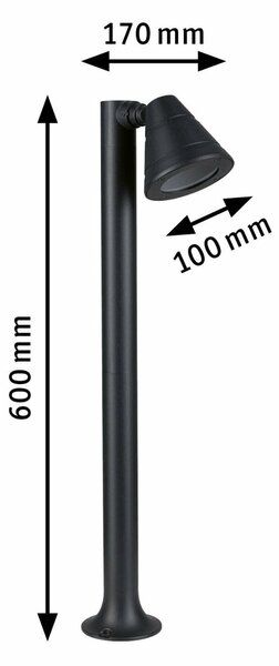 PAULMANN Stojací svítidlo Trian IP44 kruhové 600mm max. 35W 230V antracit hliník